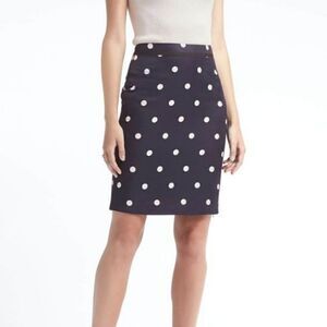 NYCC Pencil Style Polka Dot Elastic Waist Skirt Size Large